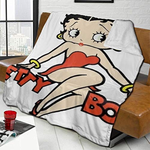 fgjfdjj Manta de Lana de Betty Boop, Manta de Felpa Suave y esponjosa para Cama, sofá, Silla, Sala de Estar