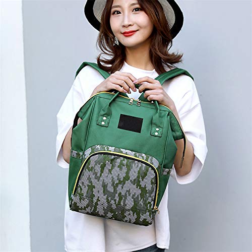 fhdc Mochila Mochila De Momia Oxford Serpentine Pañal Bolsas De Biberón Bolsa De Bebé De Gran Capacidad Mochila De Viaje Enfermería   Verde