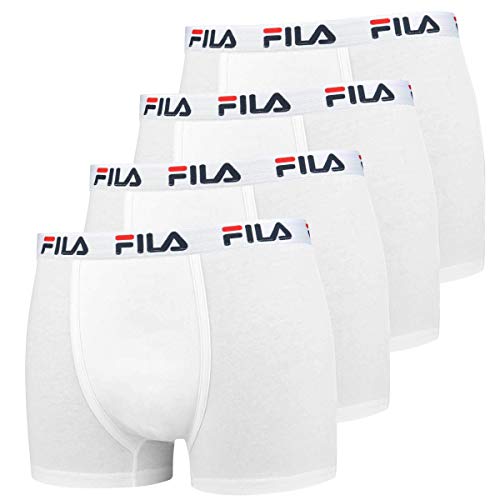 Fila 4 Pack Ventaja Calzoncillos Hombre - Logo Pants - Unicolor - Muchos Colores - Blanco, M-4 Pack