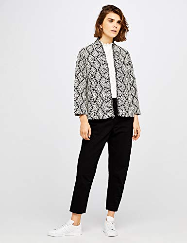 find. Chaqueta Estampada Estilo Boho para Mujer , Negro (Black/ivory), 40 (Talla del Fabricante: Medium)