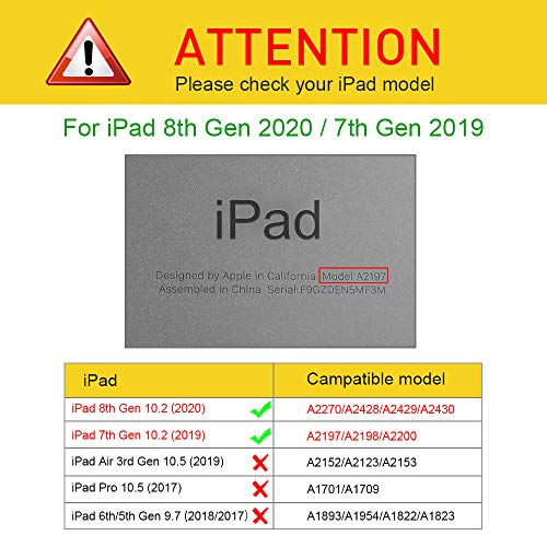 Fintie Funda para iPad 10,2" 2020/2019 - Trasera Transparente Mate Carcasa Ligera con Función de Soporte y Auto-Reposo/Activación para iPad 8/7.ª Generación, Mármol