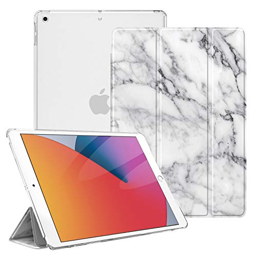 Fintie Funda para iPad 10,2" 2020/2019 - Trasera Transparente Mate Carcasa Ligera con Función de Soporte y Auto-Reposo/Activación para iPad 8/7.ª Generación, Mármol