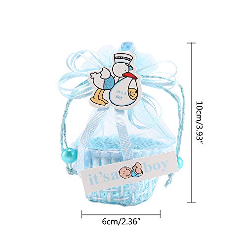 FireAngels 12 piezas DIY Bear Pattern/Cute Duck Cumpleaños Baby Shower Party Favors Basket Candy Box con cintas bautizo niño niña cajas de regalo Blue-Duck