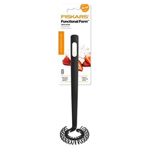 Fiskars Batidor espiral, Longitud: 27 cm, Ø 6 cm, Plástico, Functional Form, Negro, 1014438