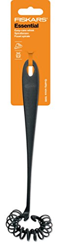 Fiskars Batidor espiral, Longitud: 28 cm, Ø 7 cm, Plástico, Essential, Negro, 1023809