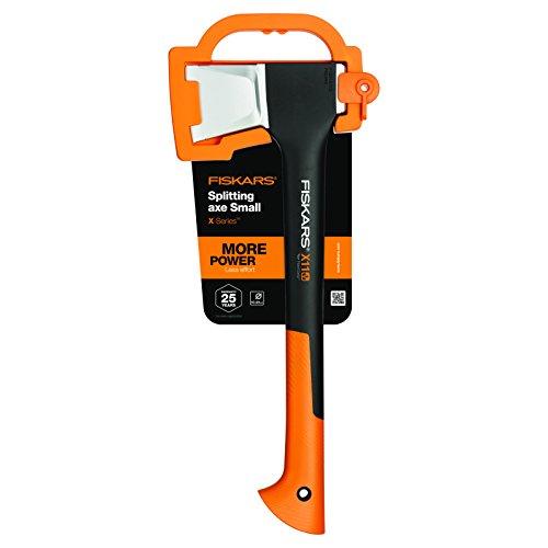 Fiskars Hacha, 1,1 kg, Estuche incluido, Longitud: 44 cm, Negro/Naranja, X11–S, 1015640