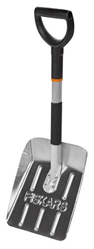 Fiskars Pala ligera para nieve para el coche, Longitud: 71 cm, Aluminio, Negro/Plata, 1000740