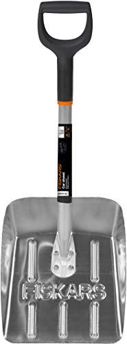 Fiskars Pala ligera para nieve para el coche, Longitud: 71 cm, Aluminio, Negro/Plata, 1000740