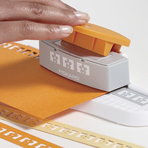 Fiskars Set de inicio Perforadora de bordes, Diseños intercambiables, Gris/Blanco/Naranja, 1004688