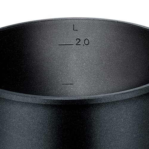 Fissler luno / Olla de aluminio (4,9 litros, Ø 24cm) con tapa de acero inoxidable, revestimiento antiadherente, para todo tipo de cocinas - también de inducción