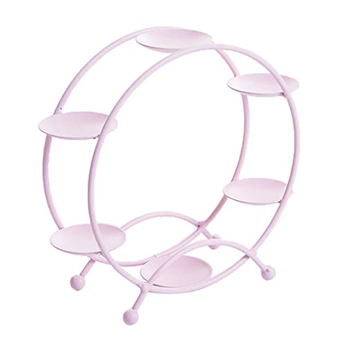 FLAMEER 6 Cup Cupcake Stand Holder Torre Boda Baby Shower Postre Exhibición Favores - Rosa