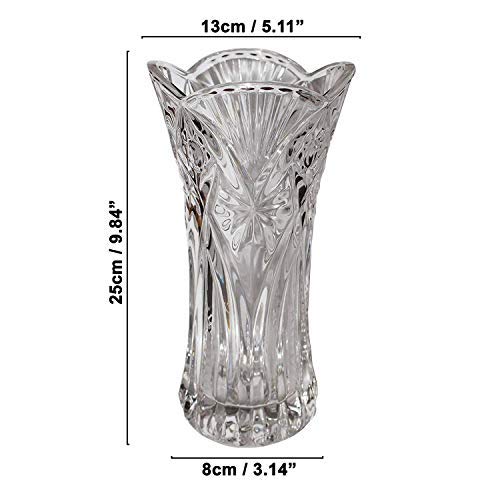 Floreros Decorativos Altos (2Pcs) - 25cm Floreros Cristal - Florero Cristal Redondo - Decoración de Bodas, Floreros para la Sala de Estar, Fiesta Evento - Regalo de Bodas y Decoración del Hogar