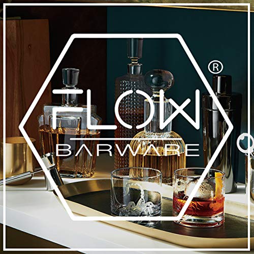 Flow Glass Coctelera, este juego de cóctel de cristal incluye un vaso de medición integrado en un colador de cóctel y recetas de cóctel todo en uno