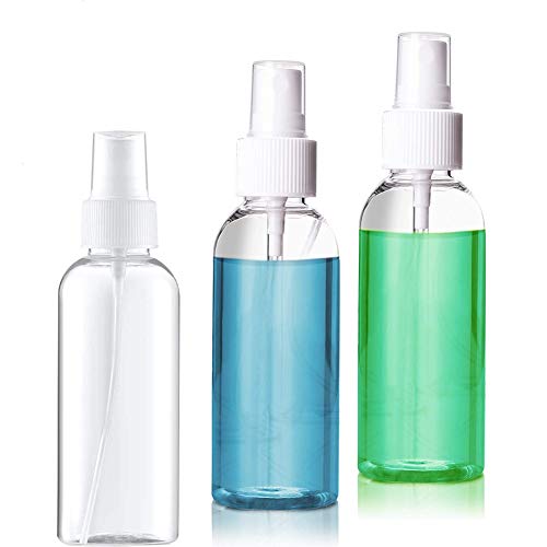 FNBK 3 x 50 ml Spray Botella, Spray Pulverizador,Pequeñas Botellas vacías Atomizadores Transparente, Atomizador de Perfume, Conjunto de Botella de Viaje Portátil Atomizador