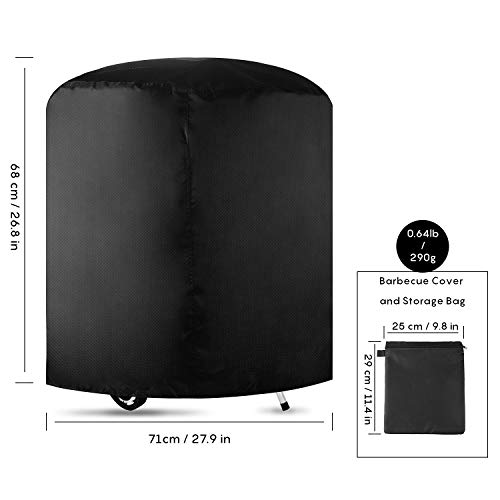 FORIZEN Funda Barbacoa Redonda, 420D Oxford Funda Protectora Barbacoa BBQ Funda Impermeable Resistente al Desgarro - Negro (71*68cm)