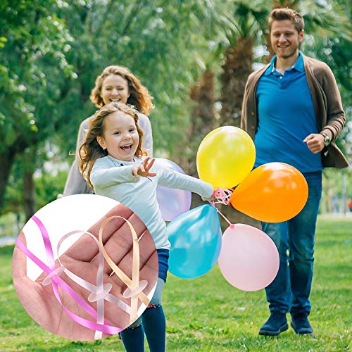 FORMIZON 100 Piezas Cierres de Globos Juego, Cinta de Rizo, Cinta para Globos con Cierre de Plástico para Decoración de Fiestas para Evitar La Fuga de Sellado Blanco