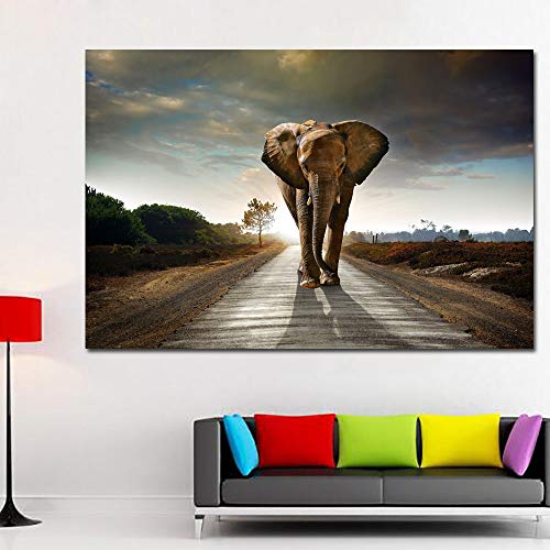 Fotos en Lienzo de Alta definición de Arte imágenes de Elefantes africanos Moderna decoración del hogar Pintura sin Marco 30x45 cm