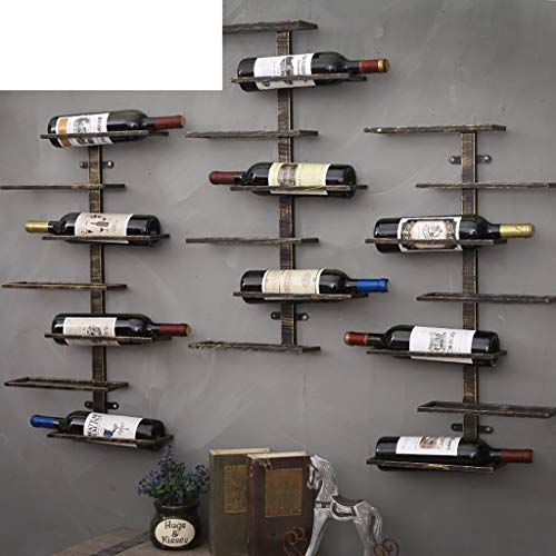 FPigSHS Armarios para Vino Botelleros Estante para Vino Enfriador de Vino Decoración de Pared Suspensión de Montaje en Pared Viento Industrial Hogar Hierro Art Bar del Hotel Bar mostrador