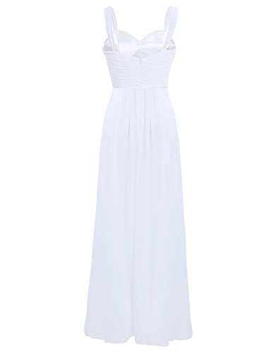 Freebily Vestido Elegante de Boda Fiesta Cóctel para Mujer Dama de Honor Vestido Largo Verano Blanco 40