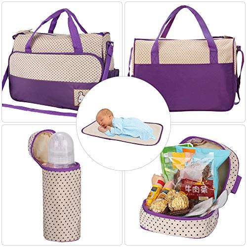 FREESOO Set 5 kits Bolsa de Mama para Bebe Biberon Cambiador de Pañales Bolsa Hospital Maternidad Bolso de Pañales Bebé para Viaje Carro Carrito Biberón Colchoneta Comida Multifunción Gran Capacidad