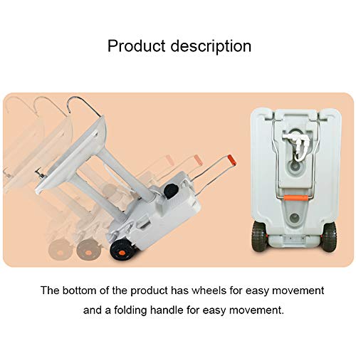 Fregadero portátil para acampar, Con toallero y dispensador de jabón. Estación de lavado de manos de 30 litros de capacidad de agua, Estación de limpieza exterior accionada con el pie con ruedas