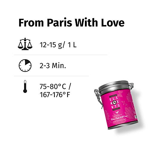 "From Paris with Love" Té Verde Orgánico sabor Violeta y Frambuesa, Lata A Granel 100 Gramos - alveus Premium Teas