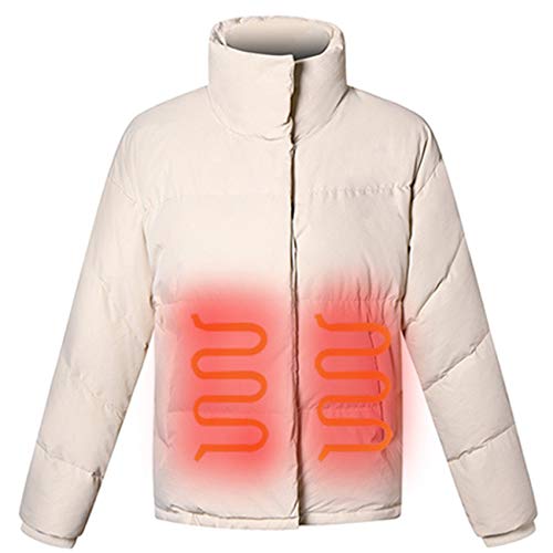 FR&RF - Chaqueta de calefacción eléctrica corta para mujer, temperatura ajustable de tres velocidades hasta 65 ° para ropa de algodón caliente y a prueba de frío al aire libre en invierno, S