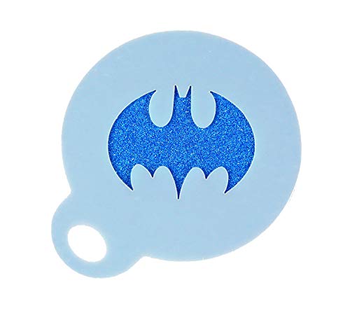 FS Stencils Plantilla de Mylar con el Logo de Batman, 8,5 cm, Lavable, Reutilizable, Apta para Alimentos