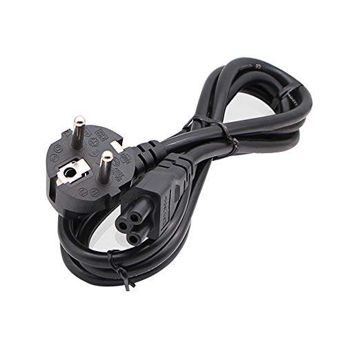 FSKE® Cloverleaf Cable de alimentación CEE7 en IEC 320 C5, 3Pin AC Cable de Cables de alimentación, 10A 250V para Cargadores de Ordenador portátil, Escáneres, Impresoras, Monitores de TV LED, 1.5m