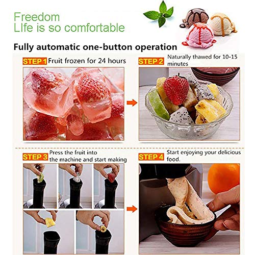 FU LIAN Máquina automática de Helados de Frutas, máquina de Herramientas de Cocina para niños, Deliciosa Natural, sin colesterol, fácil de operar, para Manzana, plátano, UVA, Fresa