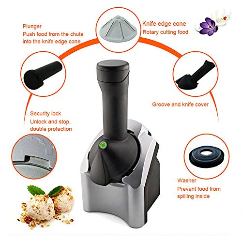 FU LIAN Máquina automática de Helados de Frutas, máquina de Herramientas de Cocina para niños, Deliciosa Natural, sin colesterol, fácil de operar, para Manzana, plátano, UVA, Fresa