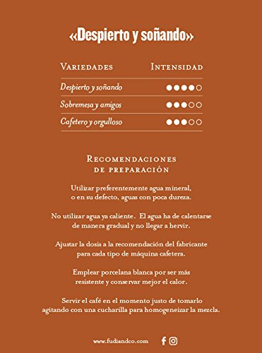 Fudi&Co - DESPIERTO Y SOÑANDO - Café de especialidad de Costa Rica - 4 Paquetes de 10 Cápsulas c/u Compatibles Nespresso ® - 100% Compostable