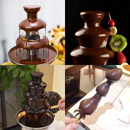 Fuente de chocolate comercial de cuatro capas, fundidor de olla caliente en cascada, viene con calefacción, máquina de chocolate para actividades caseras bricolaje