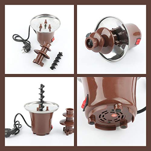 Fuente de chocolate de la máquina de Electirc chocolate fondue 3 Tier Fondue de acero inoxidable de calor y de motor Controles para la boda del partido,Marrón