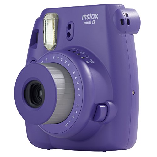 Fujifilm Instax Mini 8 - Cámara analógica instantánea (flash, velocidad de obturación fija de 1/60 s), color violeta