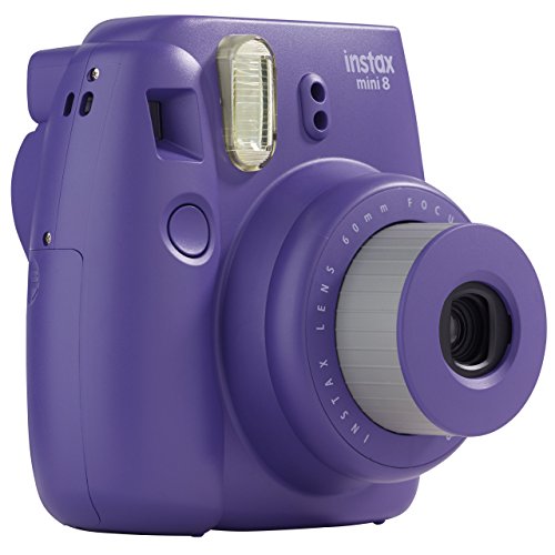 Fujifilm Instax Mini 8 - Cámara analógica instantánea (flash, velocidad de obturación fija de 1/60 s), color violeta