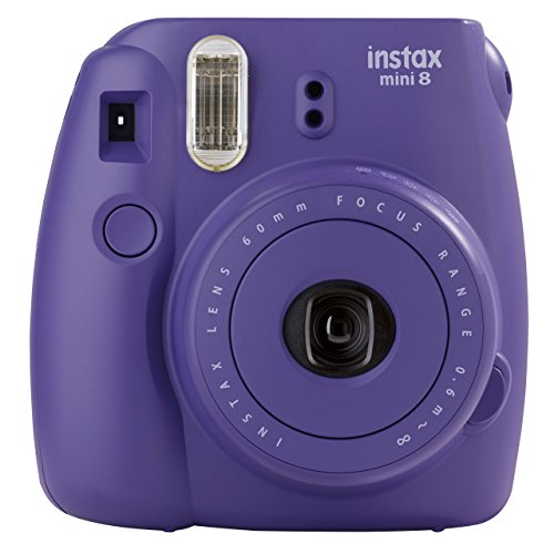 Fujifilm Instax Mini 8 - Cámara analógica instantánea (flash, velocidad de obturación fija de 1/60 s), color violeta