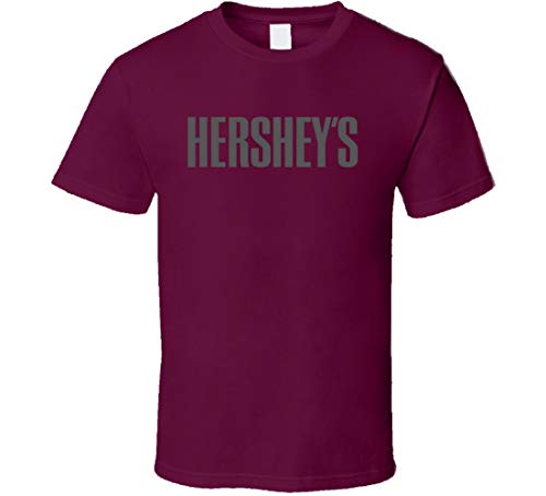 FULL ON Hershey's Chocolate Logo Lover Candy Bar T Shirt Burgundy