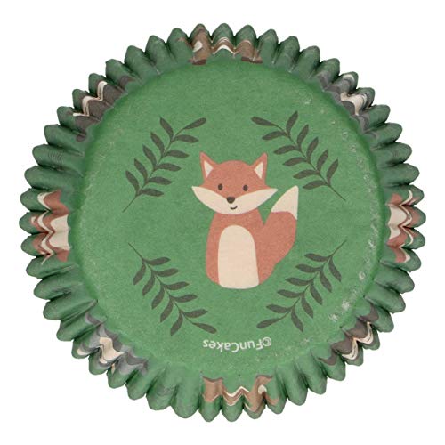 FunCakes Animales del Bosque 48 Cápsulas para Cupcakes o Magdalenas de Papel Extra Resistente y Antigrasa, 5x3.2cm