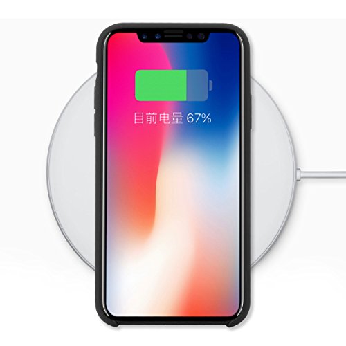 Funda iPhone X, Slim Líquido de Silicona Gel Carcasa Anti-Rasguño y Resistente Huellas Dactilares Totalmente Protectora Caso Cover Case para Apple iPhone X.(X 5.8, Negro)