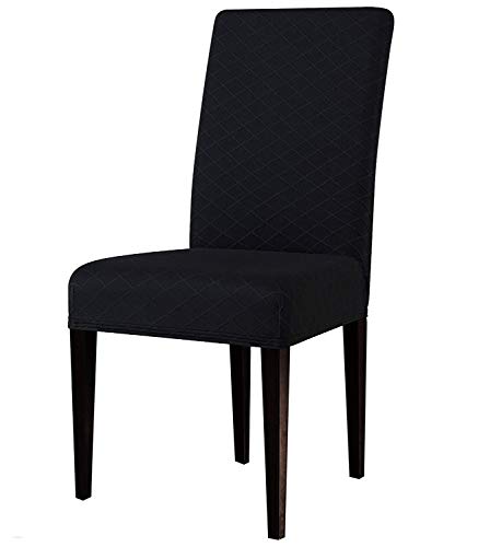 Fundas para Sillas de Comedor 4 Piezas, Jacquard Sillas Asiento Elasticas Cubresillas Lavable Extraíble Muy fácil de Limpiar Duradera, Boda Moderna, Hotel, Decor Restaurante