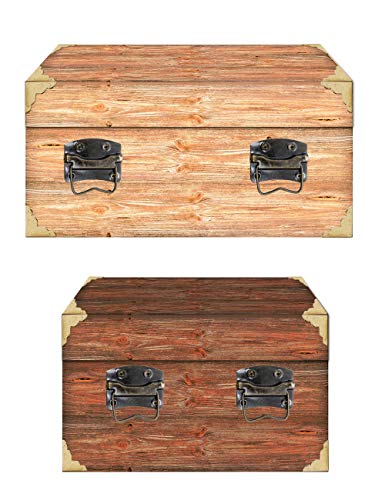 Fuxxer - Juego de 4 tiradores plegables para baúles, cajas, cómodas, latón antiguo, 65 x 62 mm