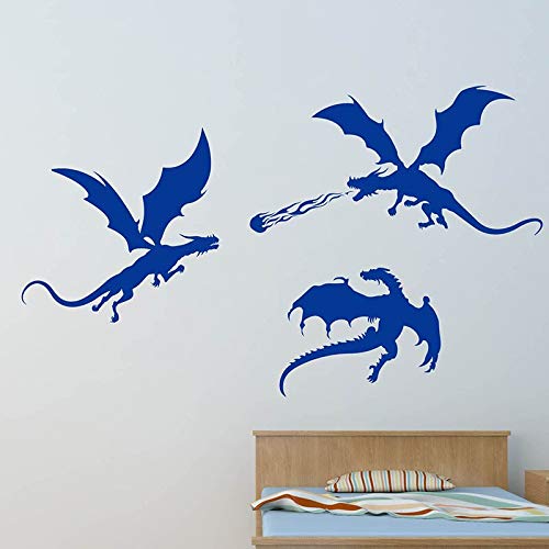 FXBSZ pegatinas de pared de silueta de dinosaurio personalizables pegatinas de vinilo decoración sala de juegos para niños dormitorio infantil extraíble gris 90 cm x 54 cm