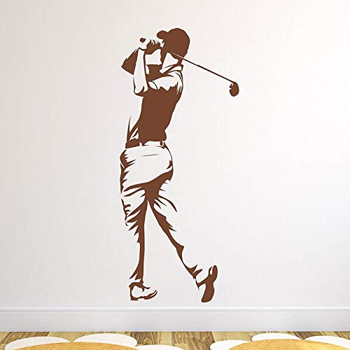 FXBSZ Pegatinas de pared personalizables para jugadores de golf, gimnasia, silueta, pegatinas de pared, decoración de sala de estar, pegatinas de vinilo de moda, verde claro, 40 cm x 92 cm