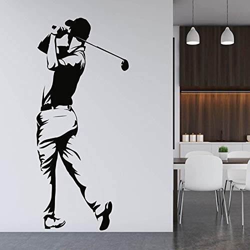 FXBSZ Pegatinas de pared personalizables para jugadores de golf, gimnasia, silueta, pegatinas de pared, decoración de sala de estar, pegatinas de vinilo de moda, verde claro, 40 cm x 92 cm