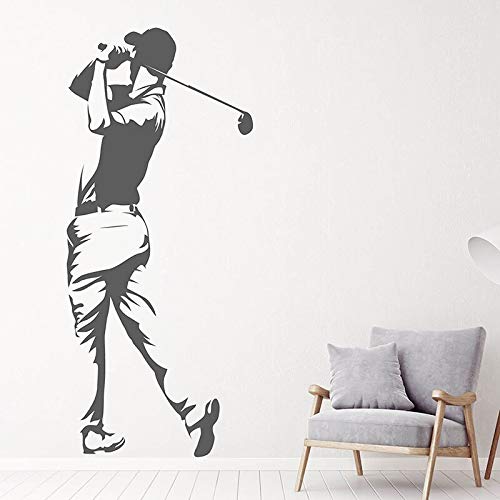 FXBSZ Pegatinas de pared personalizables para jugadores de golf, gimnasia, silueta, pegatinas de pared, decoración de sala de estar, pegatinas de vinilo de moda, verde claro, 40 cm x 92 cm