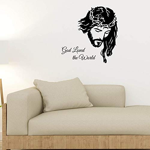 FXBSZ Personalizable Jesús imagen pegatinas de pared sala de estar dormitorio decoración pegatinas moda vinilo pegatinas decoración del hogar gris 70 cm x 70 cm