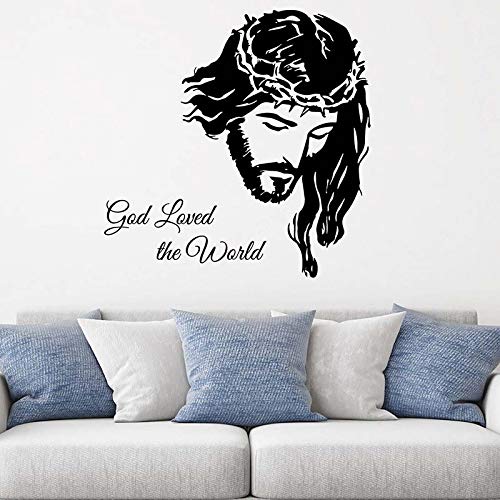 FXBSZ Personalizable Jesús imagen pegatinas de pared sala de estar dormitorio decoración pegatinas moda vinilo pegatinas decoración del hogar gris 70 cm x 70 cm