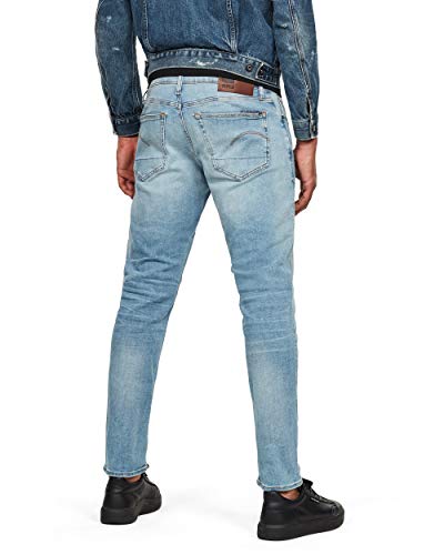 G-STAR RAW 3301 Slim Fit Jeans Vaqueros, Light Indigo Aged, 44W / 40L para Hombre