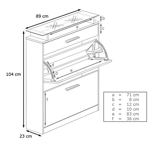 Gabinete para Zapatos Loret, Cuerpo en Blanco Mate/Frente en Blanco de Alto Brillo